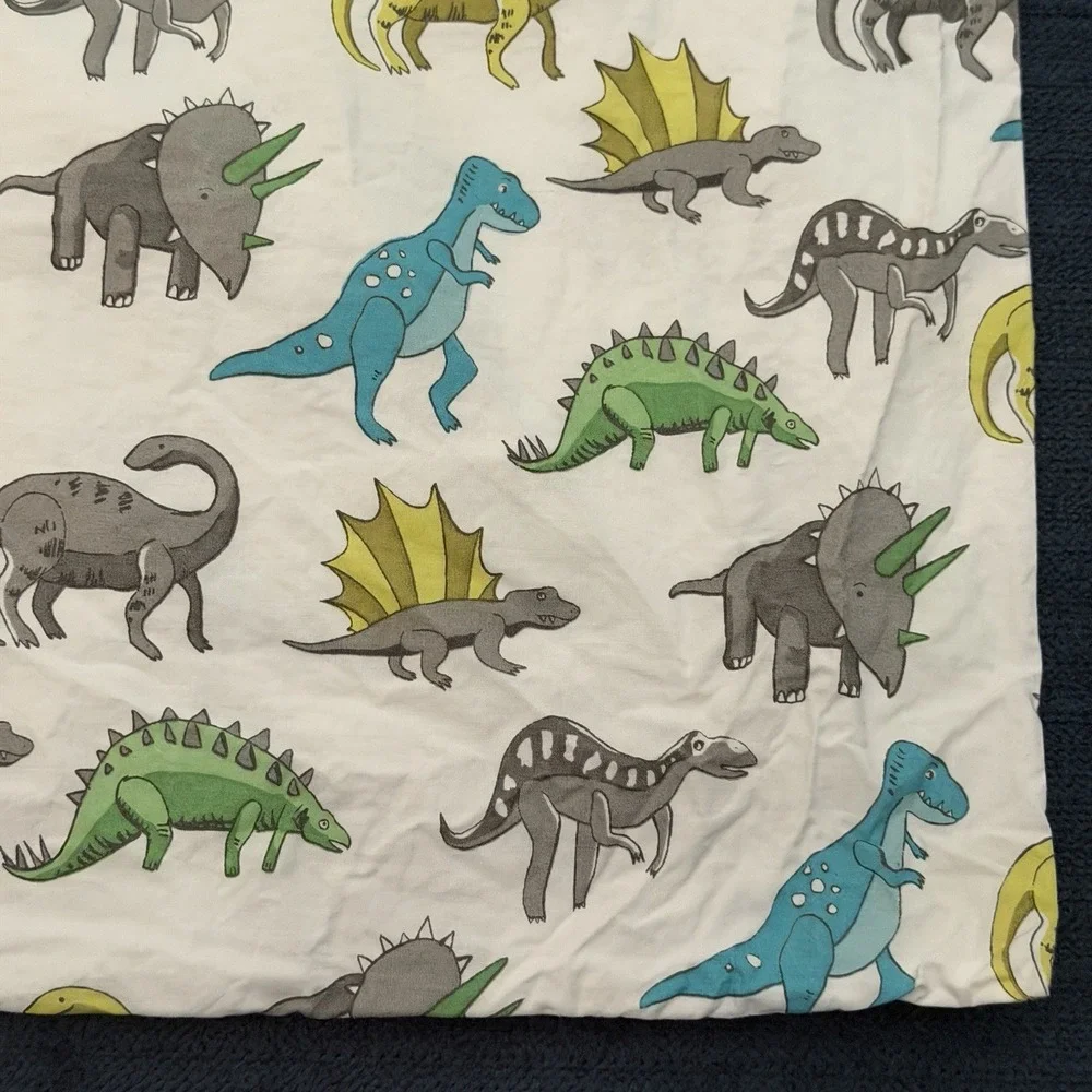 Pottery Barn Kids Dinosaur Twin Sheet Set 3 PCS Green Blue Gray 2015 Dinosaurs